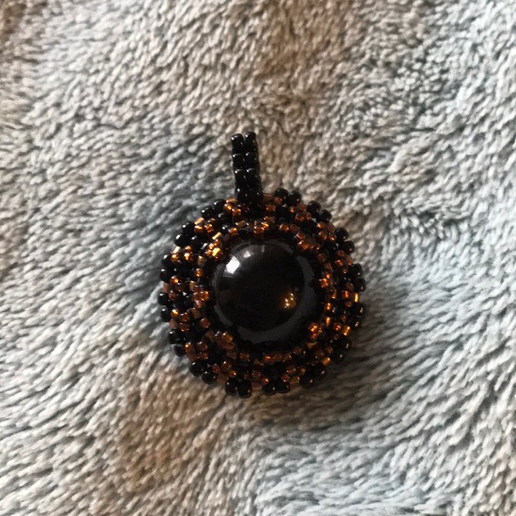 Beaded Black Onyx Pendent - Picture 2 of 3